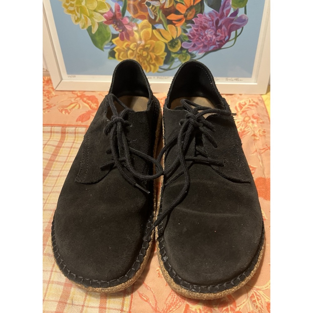 Birkenstock Gary Suede Leather Shoes Lace Up Ladies Size 36/US 5-5.5 Black Suede